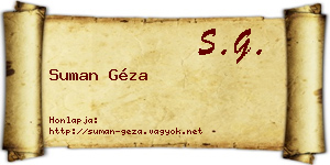 Suman Géza névjegykártya